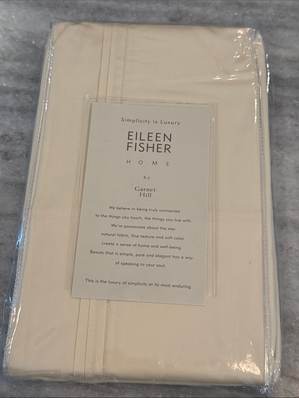 NEW Eileen Fisher by Garnet Hill Eggshell Standard Pillow Shams - Set of 3